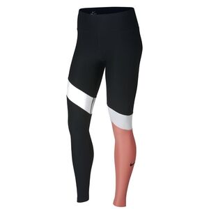 Nike Black and Coral Leggings with White Stripe